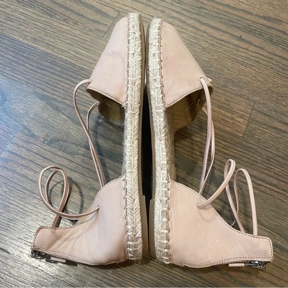 Eileen Fisher Lace-Up Espadrille Sandal in Toffee Cream Women’s 7